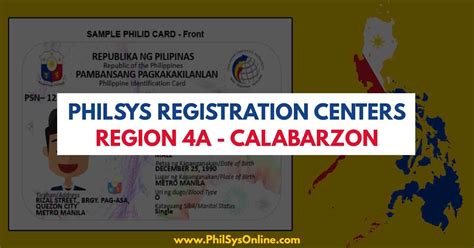 tin id batangas|List of PhilSys Registration Centers in Region 4A (CALABARZON).